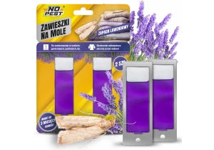 Środek na mole ubraniowe, odzieżowe do szafy No Pest® zawieszka lawendowa 2 szt.