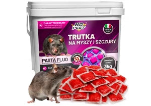 Trutka na myszy, szczury, gryzonie, pasta fluorescencyjna brodifakum No Pest® 3 kg