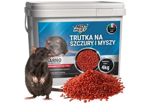 Trutka na szczury i myszy, gryzonie 4 kg No Pest® brodifakum czerwone ziarno