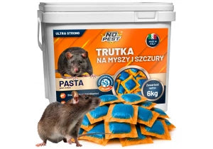 Trutka na szczury i myszy, gryzonie 6kg No Pest® brodifakum pasta orzechowa
