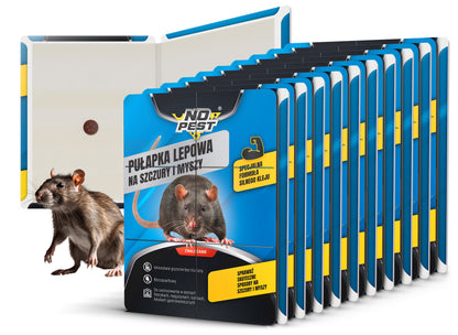 10x Duży Lep na szczury, myszy, gryzonie pułapka z klejem No Pest 40x25cm.