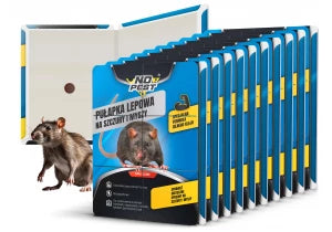 10x Duży Lep na szczury, myszy, gryzonie pułapka z klejem No Pest 40x25cm.