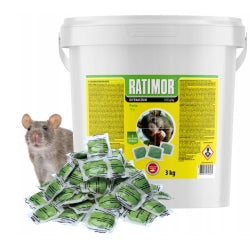 RATIMOR, Difenacoum, pasta voor muizen en ratten, 3 kg