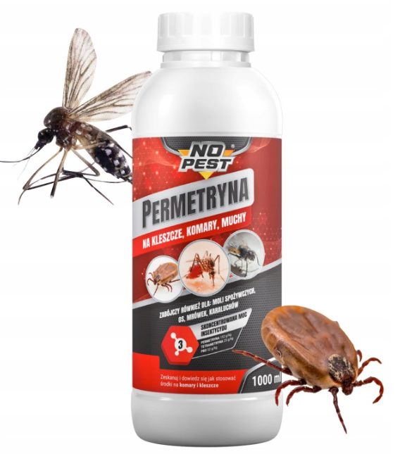 SPRÜHMITTEL FLÜSSIGPRÄPARAT GEGEN ZECKEN, MÜCKEN UND FLIEGEN NO PEST 1L PERMETHRIN