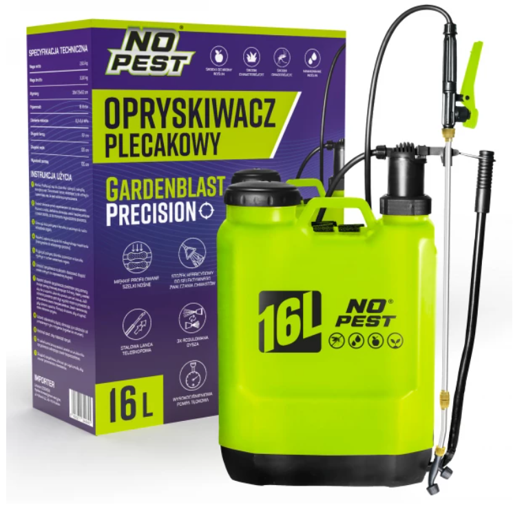Gardenblast Precision No Pest 16L Druck-Rückenspritze mit Sprühlanze
