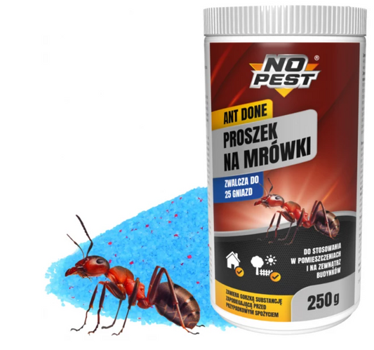 Mierenpoeder 250 g No Pest Ant Done – Middel tegen mieren in huis en tuin, granulaat.