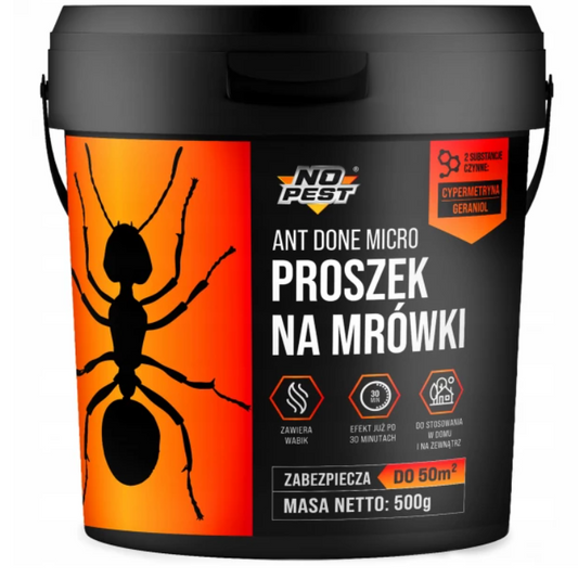 Mierenpoeder 500 g No Pest® Ant Done Microkorrels. Middel tegen mieren voor huis en tuin.