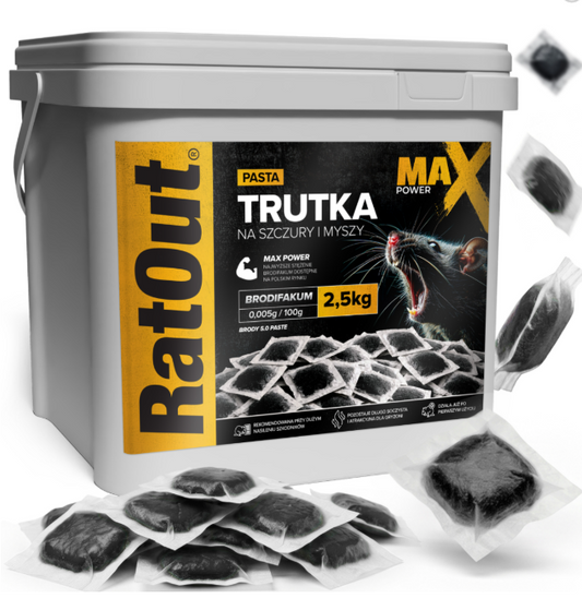 RatOut Brodifacoum-pasta (zwart) Max Power 2,5kg