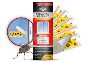 Wabiący lep na okno, doniczkę na muchy, muszki owocówki, ziemiórki No Pest® 5 sztuk