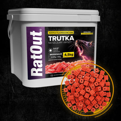 RatOut ratten- en muizengif fluorescerende lokaasblokken 4,5 kg