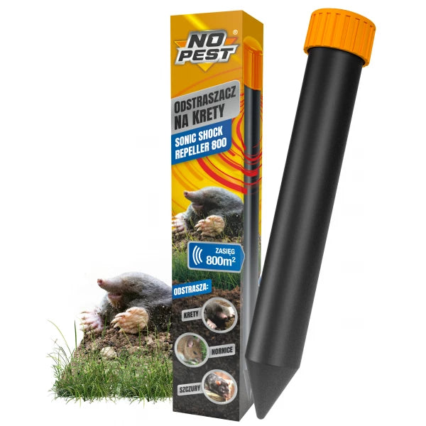 Geluidswerend middel tegen mollen en woelmuizen Sonic Shock Repeller No Pest® 800m²