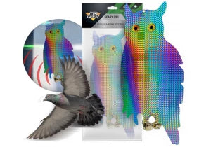 Odstraszacz ptaków sowa hologramowa SCARY OWL No Pest™. Sylwetka stojącej sowy