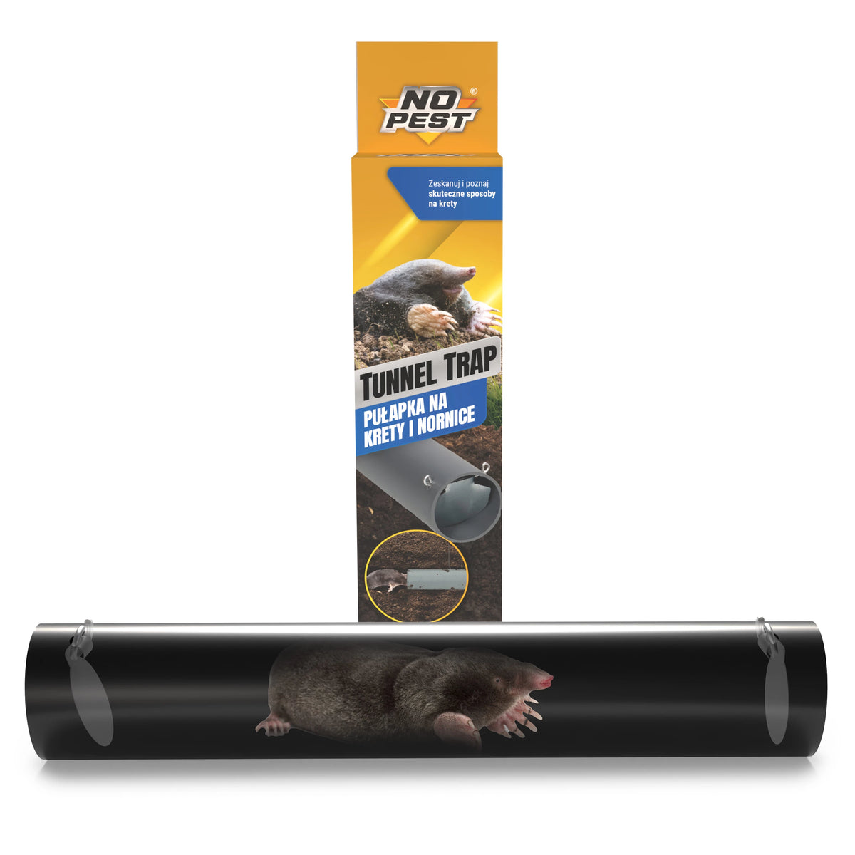 Pułapka tunelowa na krety, nornice żywołapka Tunnel Trap No Pest®
