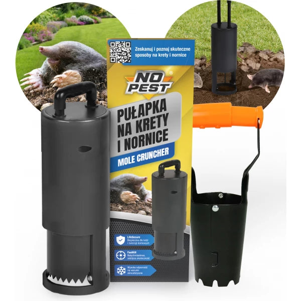Piège efficace contre les taupes, les campagnols et les rats taupiers Mole Cruncher No Pest®