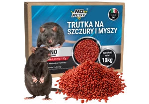Trutka na szczury i myszy, gryzonie 10 kg No Pest® brodifakum czerwone ziarno