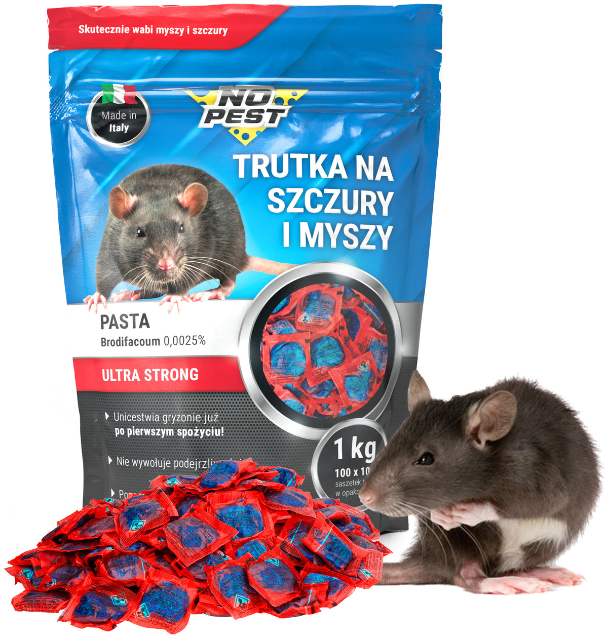 No Pest pâte contre les rats et les souris 1 kg en sachets