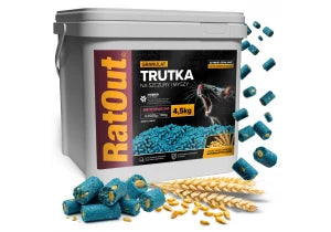 Trutka na szczury, myszy, gryzonie, granulat, pellet brodifakum RatOut® wiadro 4,5 kg