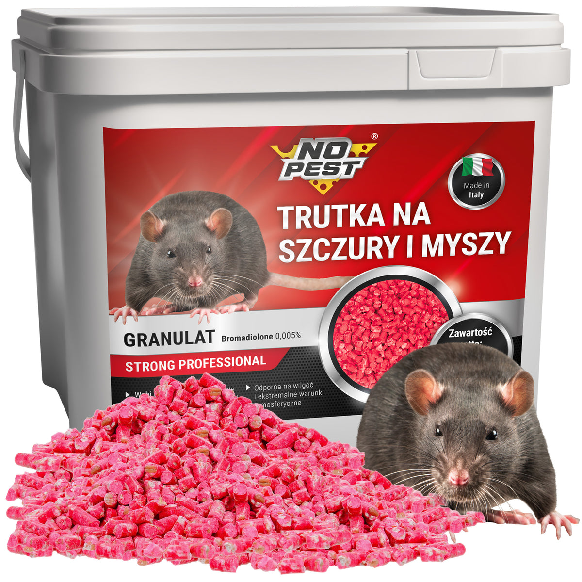 No Pest Ratten- und Mäusegift rotes Granulat 3 kg