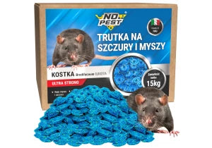 Trutka na szczury, myszy, gryzonie No Pest® niebieska kostka brodifakum 15kg