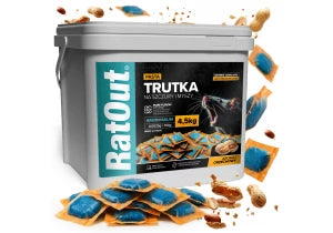 Trutka na szczury, myszy, gryzonie, pasta orzechowa brodifakum RatOut® wiadro 4,5 kg