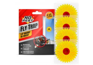 Wabiący lep na okno na muchy, owady domowe Sunflower Trap No Pest® 4 szt.