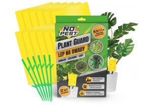 Żółty lep do doniczek na ziemiórki i inne owady Plant Guard No Pest® 10,5 x 7,3 cm 12 szt.